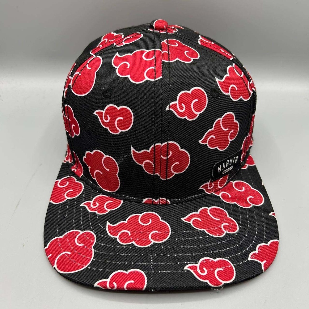 Naruto Shippuden Akatsuki Hat Youth 14 and Older Black Red Snap Back Cap